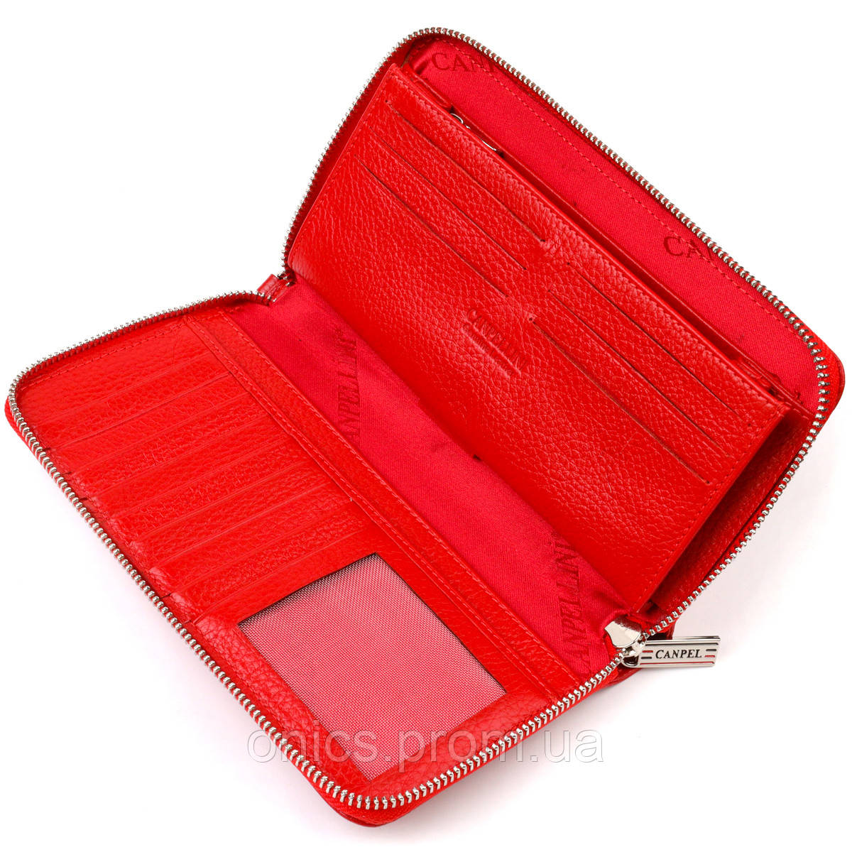 Яркий клатч для женщин из натуральной кожи CANPELLINI 21921 Красный хорошее качество - фото 4 - id-p1946681372