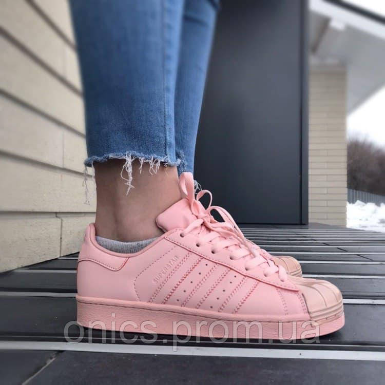 Pink adidas superstar size 1 hot sale