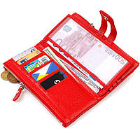 Яркий женский кошелек с удобным функционалом из натуральной кожи CANPELLINI 21895 Красный хорошее качество