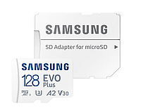 Карта памяти Samsung 128GB microSDXC Class 10 UHS-I U3 V30 A2 EVO Plus + SD Adapter MB-MC128KA/EU MB-MC128KA