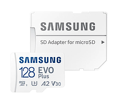 Карта пам'яті Samsung 128 GB microSDXC Class 10 UHS-I U3 V30 A2 EVO Plus + SD Adapter MB-MC128KA/EU MB-MC128KA