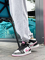 Nike Air Jordan 1 Retro Mid White Black Pink хорошее качество кроссовки и кеды хорошее качество Размер 40