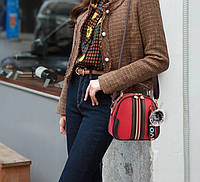 Женская маленькая сумочка с меховым брелком, мини-сумка с меховой подвеской, сумка эко кожа хорошее качество