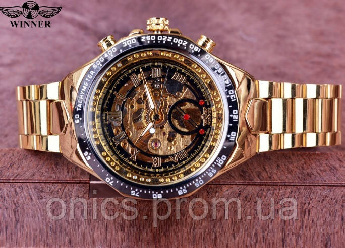 Мужские механические часы Winner Skeleton хорошее качество - фото 5 - id-p1946658507