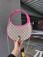 Gucci Half Moon Shaped Beige/Pink женские сумочки и клатчи хорошее качество