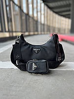 Prada Mini Black женские сумочки и клатчи хорошее качество