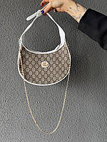Gucci Half Moon Shaped Beige/White 25x16x7 женские сумочки и клатчи хорошее качество
