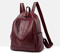 Женский прогулочный рюкзак городской, небольшой женский рюкзачок Бордовый хорошее качество