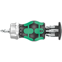 Ручка с набором бит WERA Kraftform Kompakt Stubby RA 4 трещотка