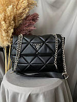 Prada Puff Black хорошее качество женские сумочки и клатчи хорошее качество