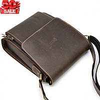 Кожаная сумка-планшет через плечо RCw-3027-3md бренда TARWA с белой строчкой на каждый день хорошее качество
