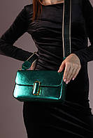 Marc Jacobs Shoulder green metallic 25х15х6 женские сумочки и клатчи хорошее качество