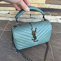 Маленькая женская сумочка клатч YSL люкс качество, мини сумка на плечо Мятный хорошее качество