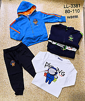 Спортивный костюм-тройка на флисе для мальчиков , Sincere, 80-110 рр оптом LL-3381