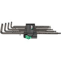 Набор Г-образных ключей WERA, 967/9 шт TX XL 1 TORX®, цинковое фосфатирование, удлиненный