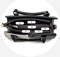 Женская стильная сумка на плечо бело-черная разноцветная, женская сумочка эко кожа белая черная хорошее