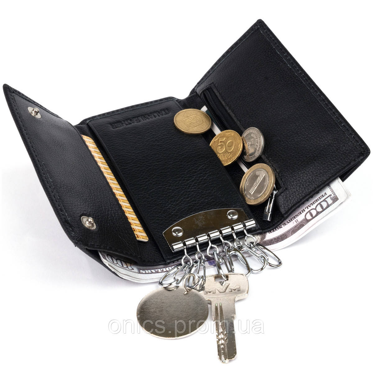 Ключница-кошелек женская ST Leather 19221 Черная хорошее качество - фото 5 - id-p1946682659