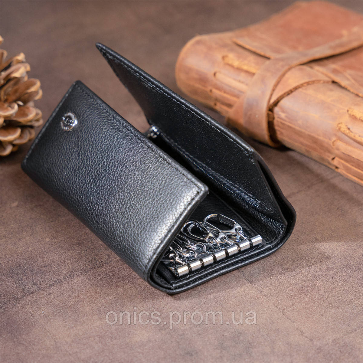 Ключница-кошелек женская ST Leather 19221 Черная хорошее качество - фото 9 - id-p1946682659
