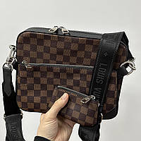 Louis Vuitton Trio Messenger Brown Chess manbag 25 x 18 x 5 см Мужские сумки и барсетки хорошее качество