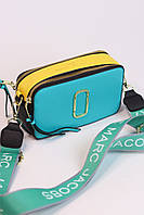 Marc Jacobs logo turquoise/yellow 20х12х7 женские сумочки и клатчи хорошее качество