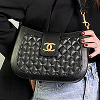 Chanel Leather Black/Gold хорошее качество женские сумочки и клатчи хорошее качество