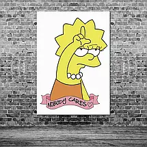 Плакат "Сімпсони, Ліза, Simpsons, Nobody cares", 60×43см, фото 3
