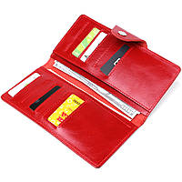 Бумажник женский вертикальный из кожи алькор на кнопках SHVIGEL 16172 Красный хорошее качество