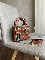 Christian Dior Lady Mini Brown 19/15/9 хорошее качество женские сумочки и клатчи хорошее качество