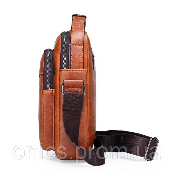 Мужская сумка планшетка Jeep повседневная, барсетка сумка-планшет для мужчин эко кожа хорошее качество - фото 8 - id-p1946665218