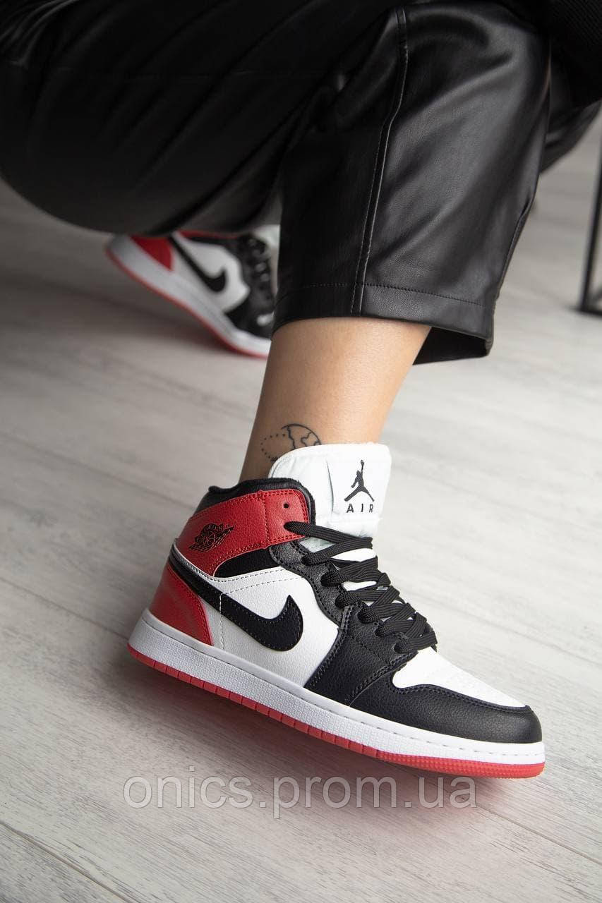 Nike Air Jordan 1 Retro Mid Red White Black Fur хорошее качество кроссовки и кеды хорошее качество Размер - фото 7 - id-p1946639491