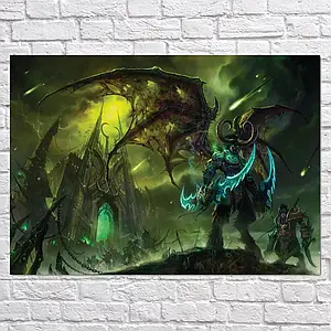 Плакат "Варкрафт, Іллідан біля Чорного храму, Warcraft", 43×60см