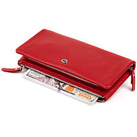 Кошелек-клатч из кожи с карманом для мобильного ST Leather 19315 Красный хорошее качество