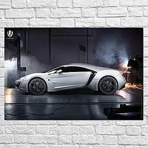 Плакат "Суперкар Лікан та іскри, гиперкар, Lykan HyperSport", 40×60см