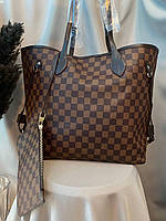 Louis Vuitton Neverfull Brown 47x32x16 хорошее качество женские сумочки и клатчи хорошее качество