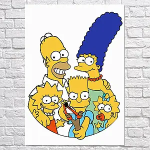Плакат "Сімпсони та Барт з рогаткою, Simpsons", 60×43см