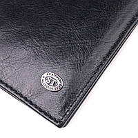 Вертикальный бумажник для мужчин из натуральной кожи ST Leather 19420 Черный хорошее качество