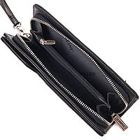 Качественное портмоне клатч из натуральной фактурной кожи CANPELLINI 21543 Черное хорошее качество