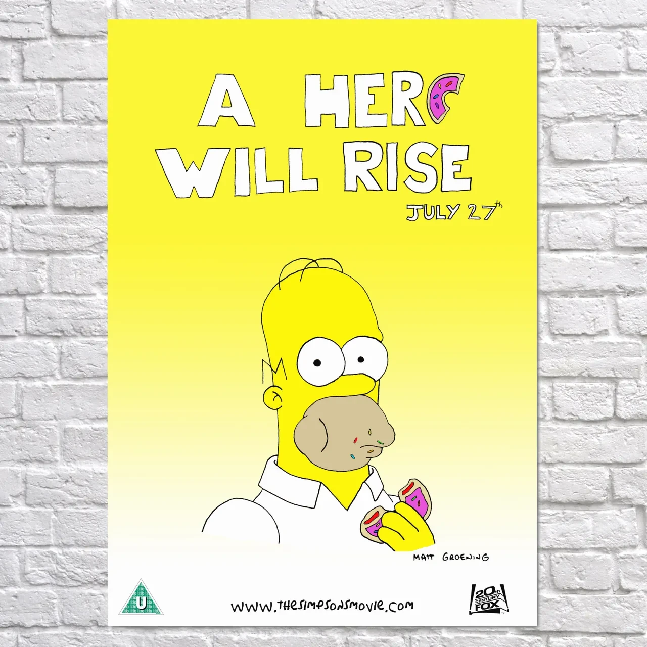 Плакат "Сімпсони, Гомер, Гладіатор (пародія), Simpsons, A hero will rise", 60×43см