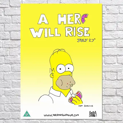 Плакат "Сімпсони, Гомер, Гладіатор (пародія), Simpsons, A hero will rise", 60×43см, фото 2