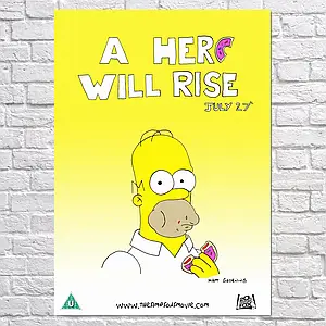 Плакат "Сімпсони, Гомер, Гладіатор (пародія), Simpsons, A hero will rise", 60×43см