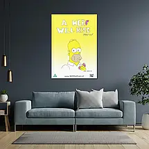 Плакат "Сімпсони, Гомер, Гладіатор (пародія), Simpsons, A hero will rise", 60×43см, фото 3