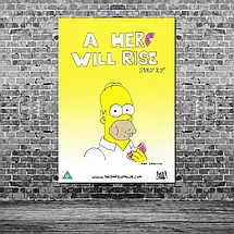 Плакат "Сімпсони, Гомер, Гладіатор (пародія), Simpsons, A hero will rise", 60×43см, фото 3