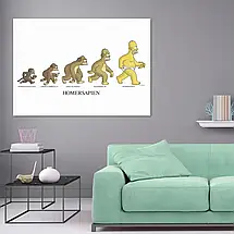 Плакат "Сімпсони, еволюція Гомера, Simpsons", 43×60см, фото 2