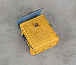 Шкіряна сумка ручної роботи з тисненим орнаментом, шкіряна сумка-барсетка через плече, фото 6