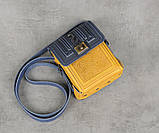 Шкіряна сумка ручної роботи з тисненим орнаментом, шкіряна сумка-барсетка через плече, фото 2