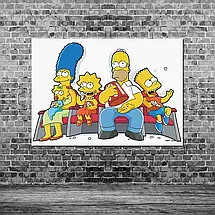 Плакат "Сімпсони на дивані, Simpsons", 43×60см, фото 3