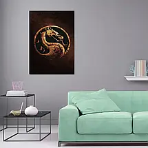 Плакат "Мортал Комбат, лого, Mortal Kombat, logo", 60×43см, фото 2