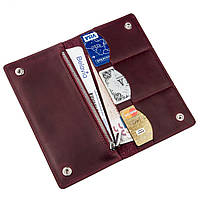 Бумажник женский на кнопках кожаный матовый SHVIGEL 16196 Бордовый хорошее качество