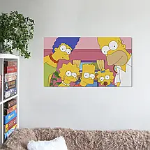 Плакат "Сімпсони біля вікна, Гомер, Барт, Мардж, Ліза, Меггі, Simpsons", 34×60см, фото 2