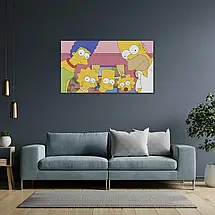 Плакат "Сімпсони біля вікна, Гомер, Барт, Мардж, Ліза, Меггі, Simpsons", 34×60см, фото 3
